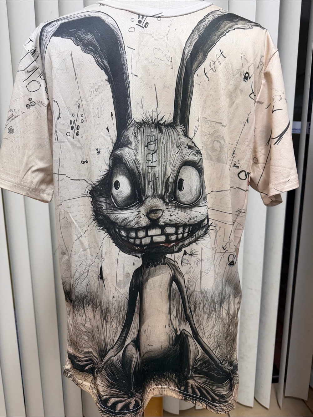 Sold Out SHEIN Graphic Bunny Art Tee in Beige and Black - Branded